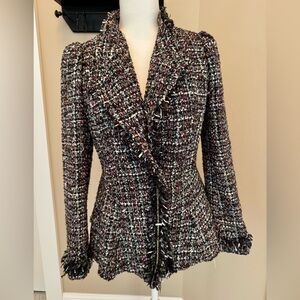 Nordstrom Maginn Multi Colored Tweed Jacket size 6